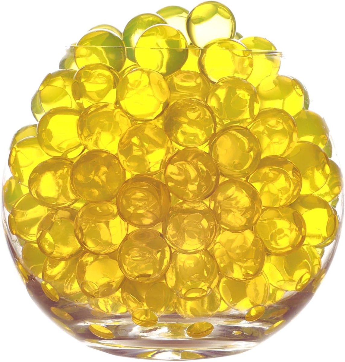 Waterparels voor planten, 50 g waterkralen voor decoratieve vaas, drijvende kaarsen, parels, plantenvuller, bloemen in vazen, bruiloftsmiddenstuk, vazenvulling (geel)