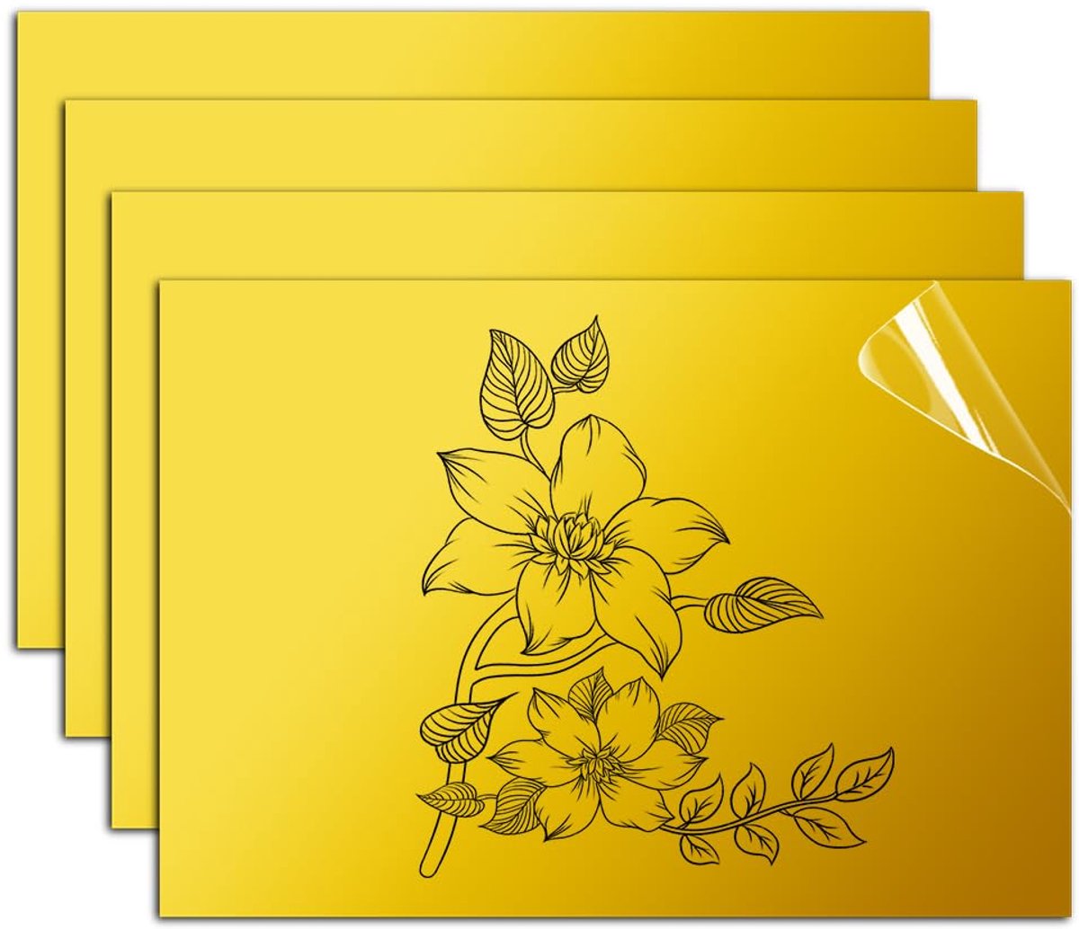 4 stuks ABS-kunststof plaat, laserblanke platen om te graveren, 1,3 mm graveerplaat, lasergravure, blanken voor graveren, schilderen, doe-het-zelf knutselen, snijden, woondecoratie (zwart op