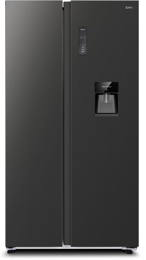 CHiQ CSS530NGDE - Amerikaanse Koelkast - No Frost & Waterdispenser - 32°C Snelvriezen - Multi Air Flow - Slimme Bediening -37dB - 12 jaar garantie op compressor