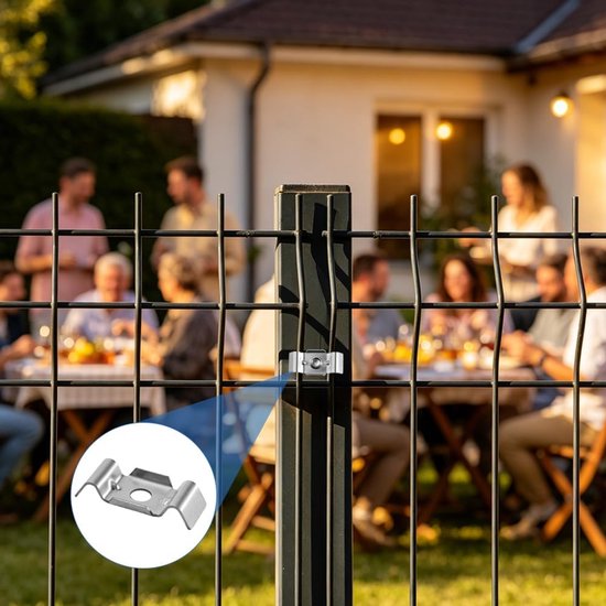 10 stuks dubbelstaafmattenhek, bevestigingshouder, 304 roestvrij stalen houder, dubbelstaafmattenhek, bevestigingshouder met 10 roestvrijstalen schroeven, matbevestiging klemlus voor tuin — afbeelding 4