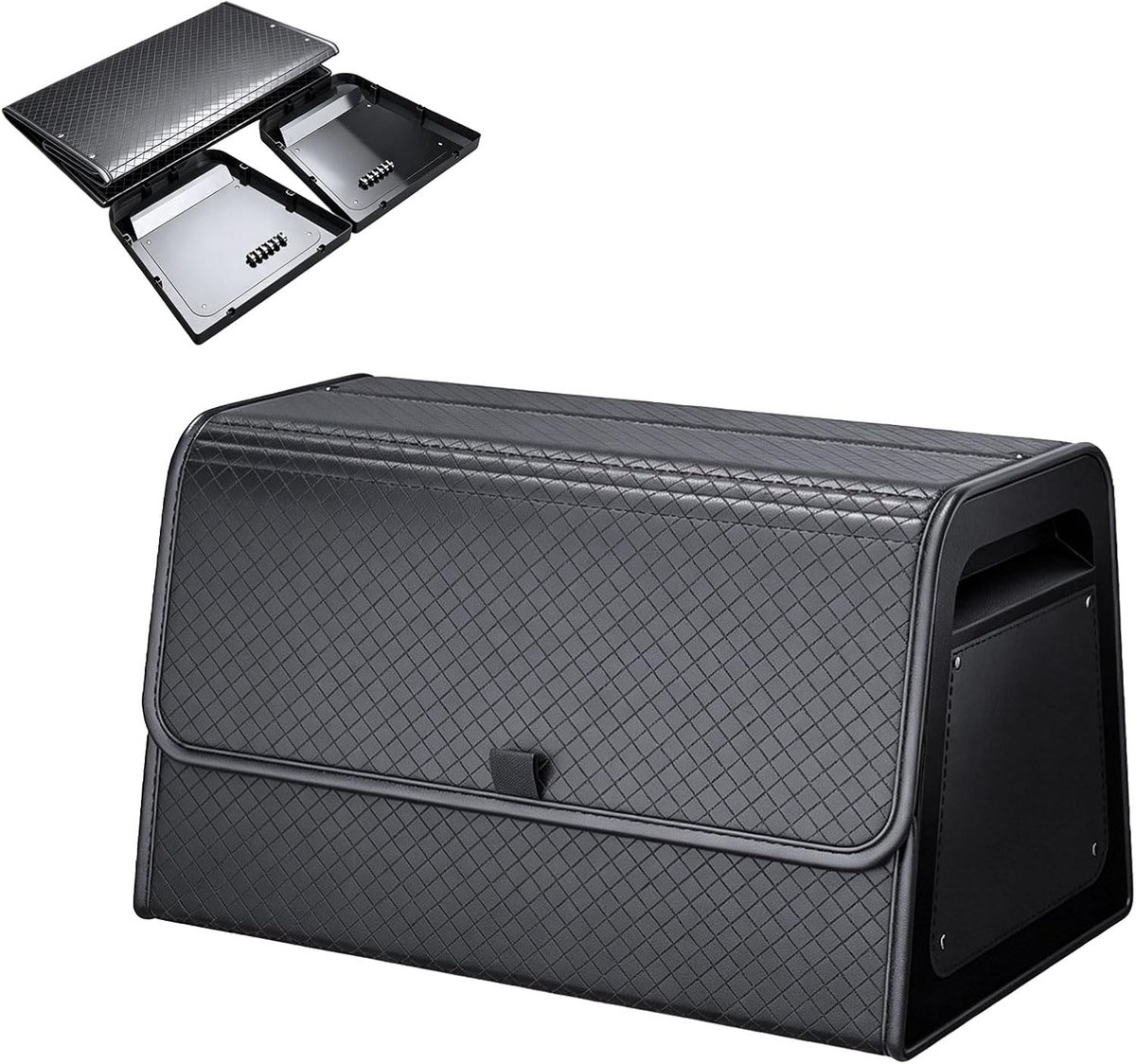 Organizer Opslag, Verwijderbare Divider Auto Opslag Organizer deksel Doos PU Leer & PP Honingraat Board Vast met schroeven extreem stevig 20,2 "L x 13" B x 11,9" H
