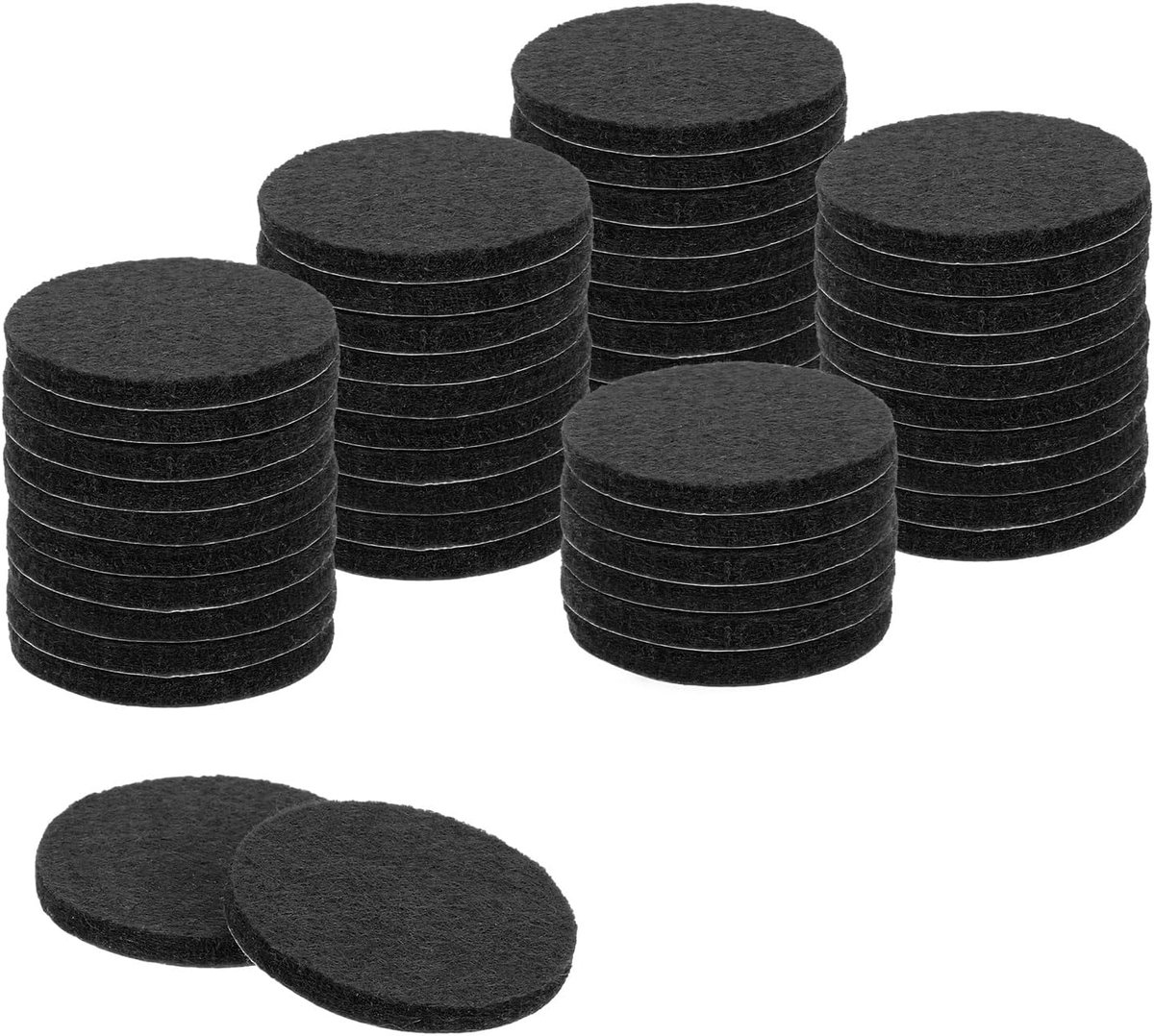 Ronde vilten meubelglijders, 48 stuks, 3,1 cm diameter x 0,3 cm, dikte met lijm, antislip, krasbestendig, voor stoelpoten, zwart