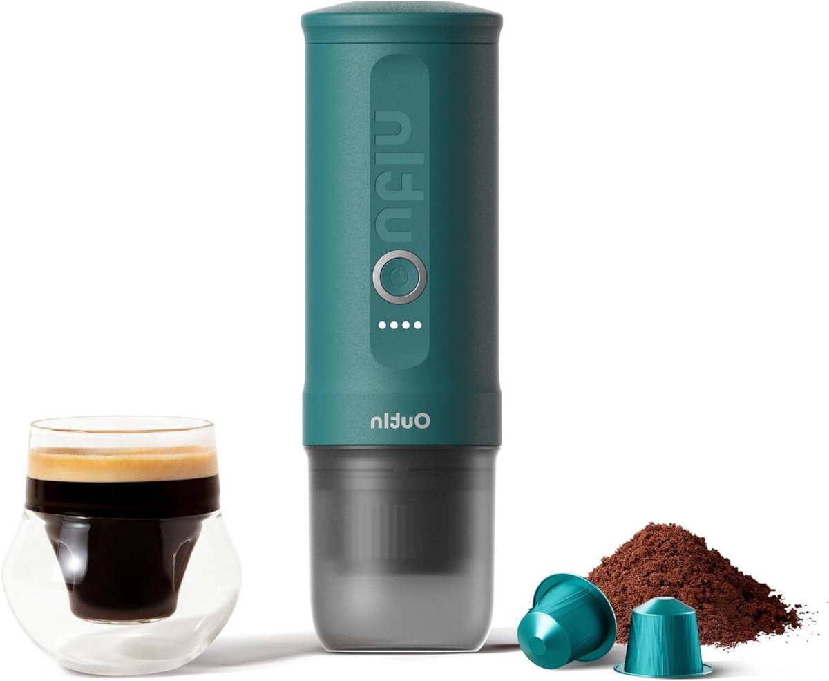 Draagbare Espressomachine - Mini Koffiezetter - Koffie Zetten Onderweg - Snel Zelfverwarmend - 20 Bar Druk - Blauwgroen