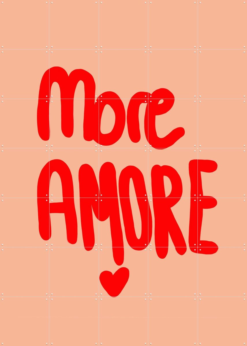 IXXI More Amore, Hej.Ibiza - 100 x 140 cm - Gratis ophangtool - Grote wanddecoratie en posters - Typografie, Modern, Digitale Kunst, Woonkamer, Gang