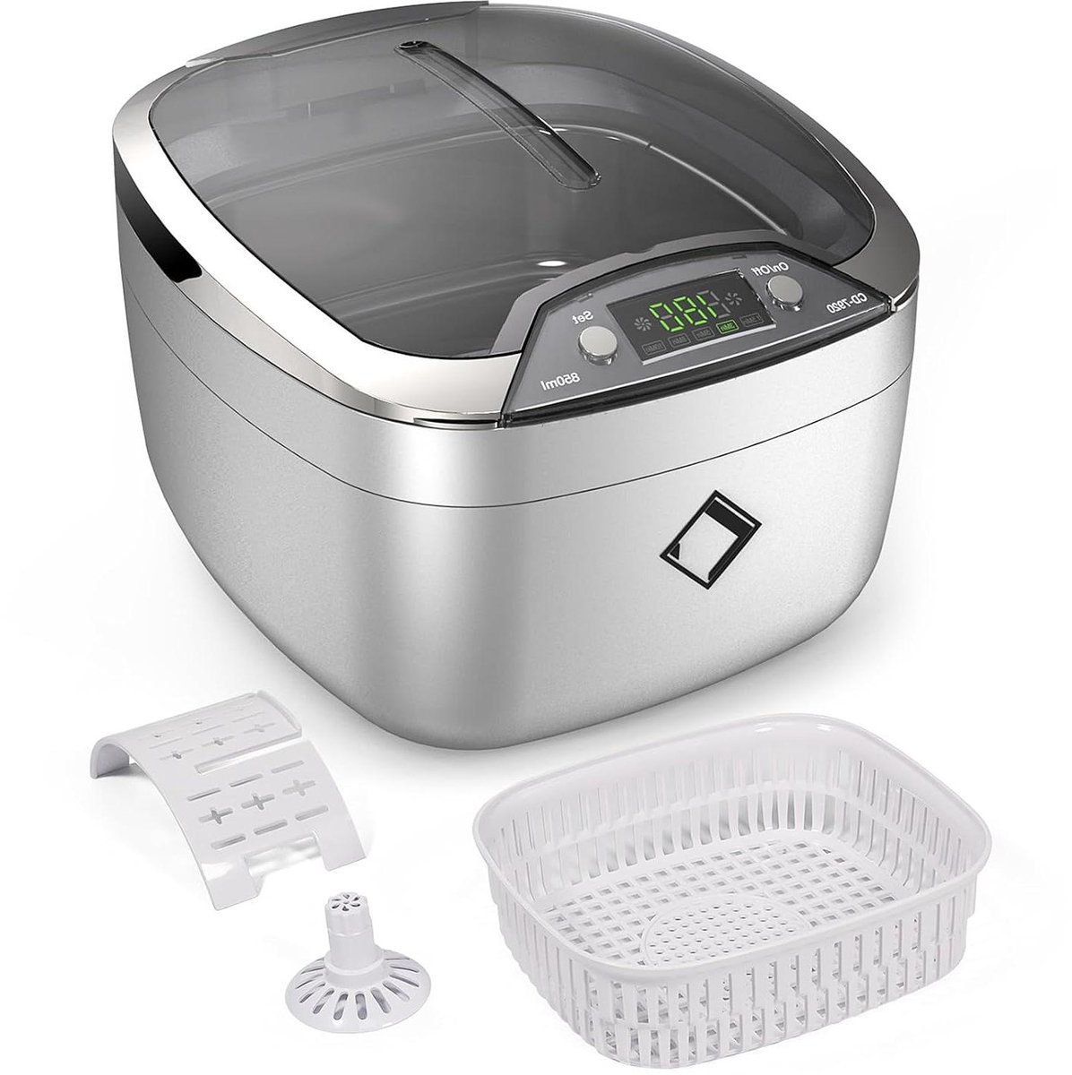 Ultrasoon Reiniger - Schoonmaakapparaat Bad - Sieraden Schoonmaken - Digitale Timer - 850 ml - Wit