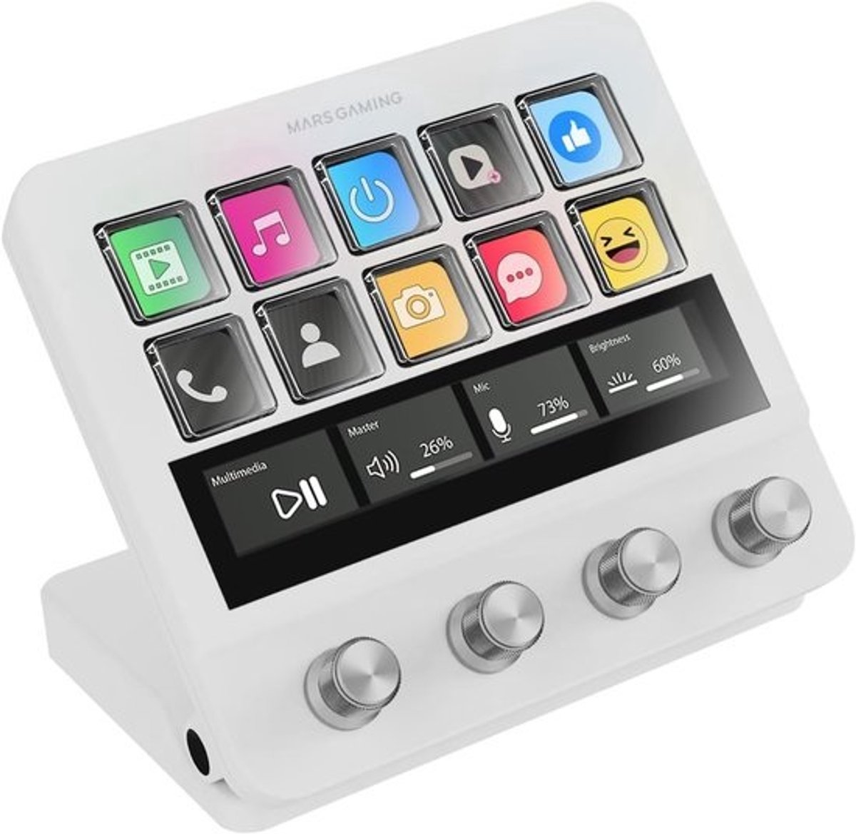 Professioneel Stream Deck met LCD Knoppen en Touchscreen - USB Hub - Wit