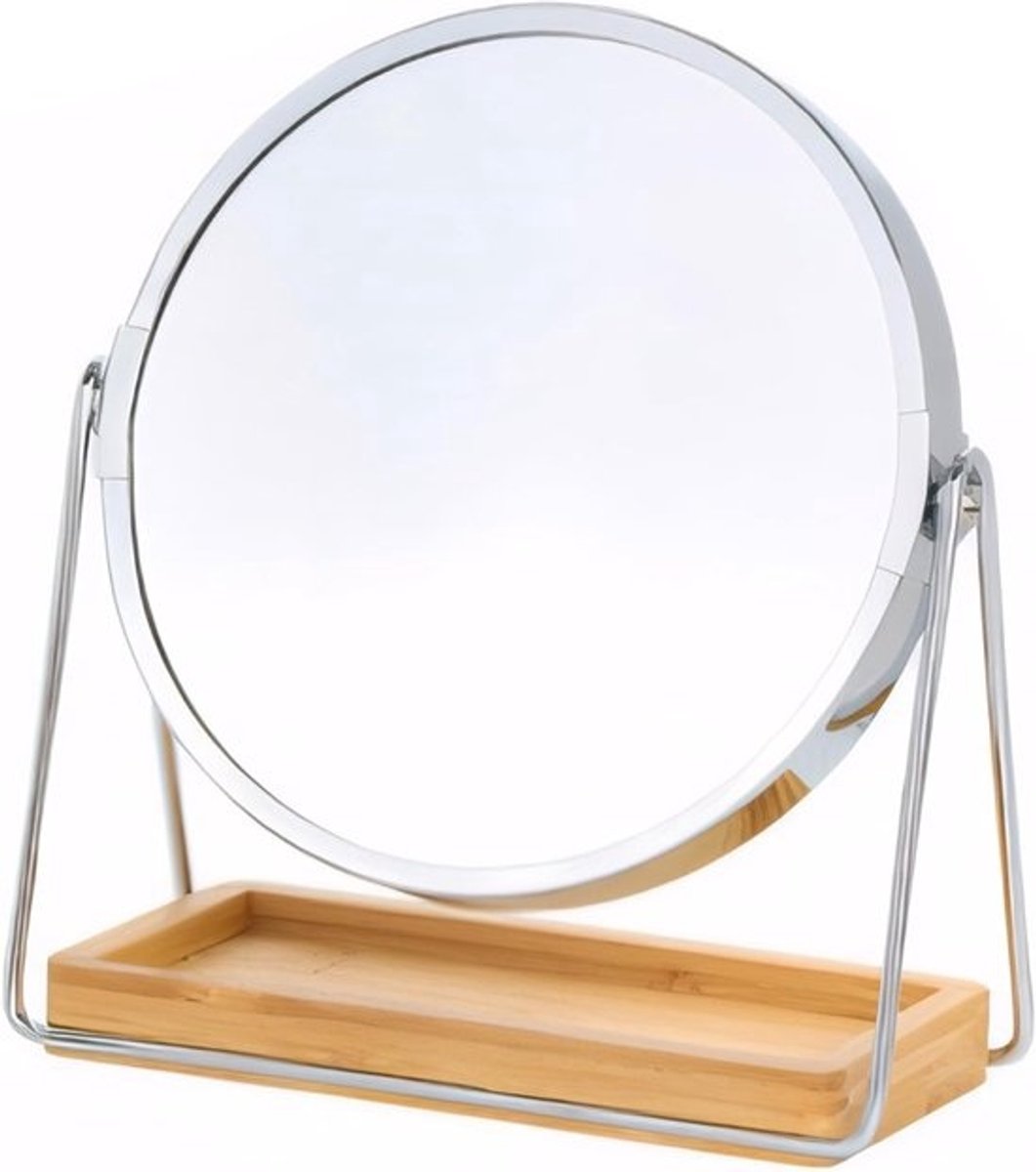 Tafelspiegel - Vergrootspiegel Kapspiegel - Make-up Huidverzorging - Dubbelzijdig 1x 2x - 7 Inch Diameter - Zilver