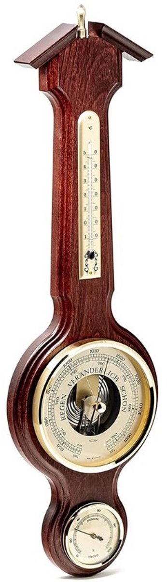 Weerstation met Houten Behuizing - Barometer, Hygrometer en Thermometer