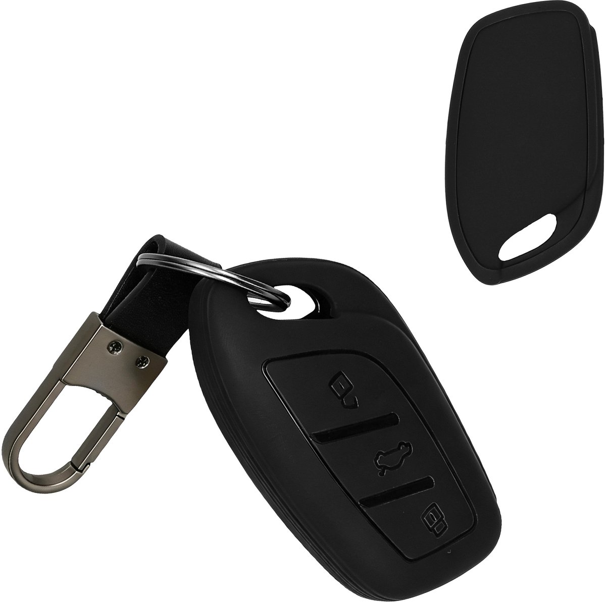 kwmobile Autosleutel Hoes Compatibel met MG 3-knops ZS MG4 MG5 MG6 – TPU Sleutelhoes – Sleutelschaal in zwart – Met Sleutelring