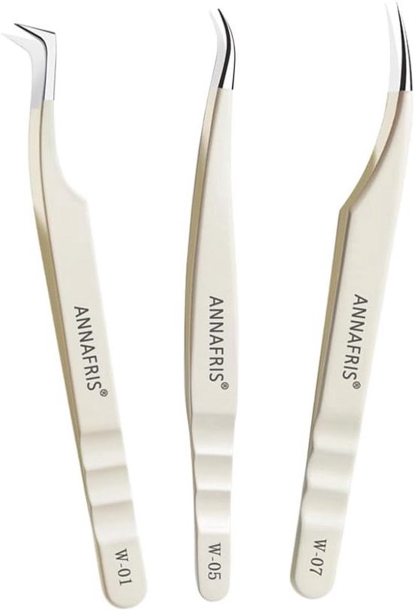 Pincetten Set - Wimper Verlenging - Precisie Werk - Roestvrij Staal - 21.5 cm