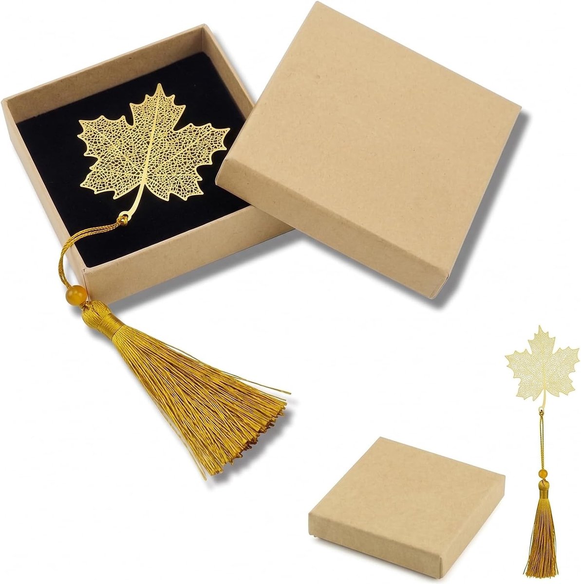 Metalen bladwijzer met ketting, elegante gouden bladwijzer voor boekenliefhebbers, perfect cadeau voor lezers en dames en heren