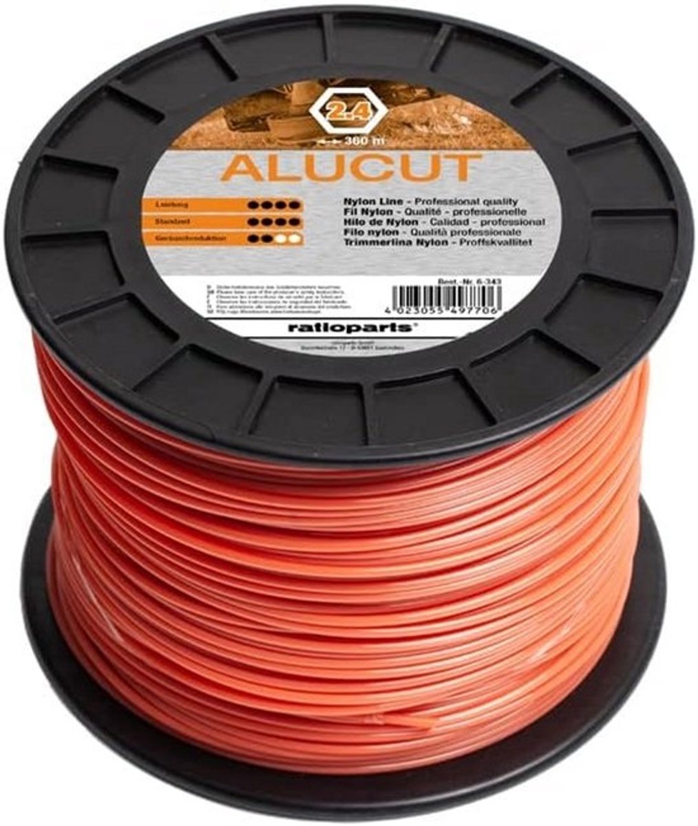 ZesKante 2,4 mm Trimmerdraad 360m met Aluminium voor Heavy Duty Maaiwerk