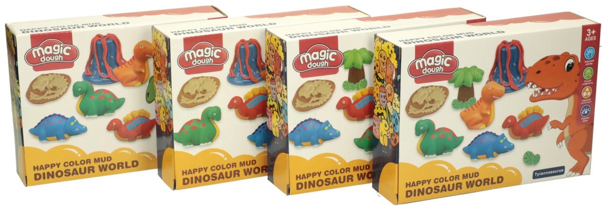 Kleiset Dinowereld - 4 Kleuren Klei