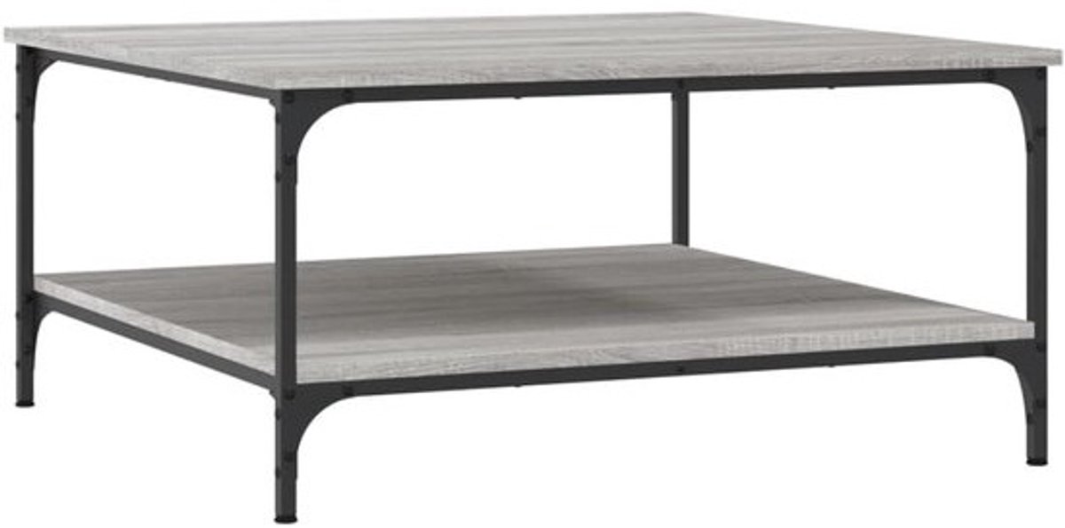 Elegante Salontafel 80x80 cm in Gegraveerd Hout - Grijs Sonoma Eiken