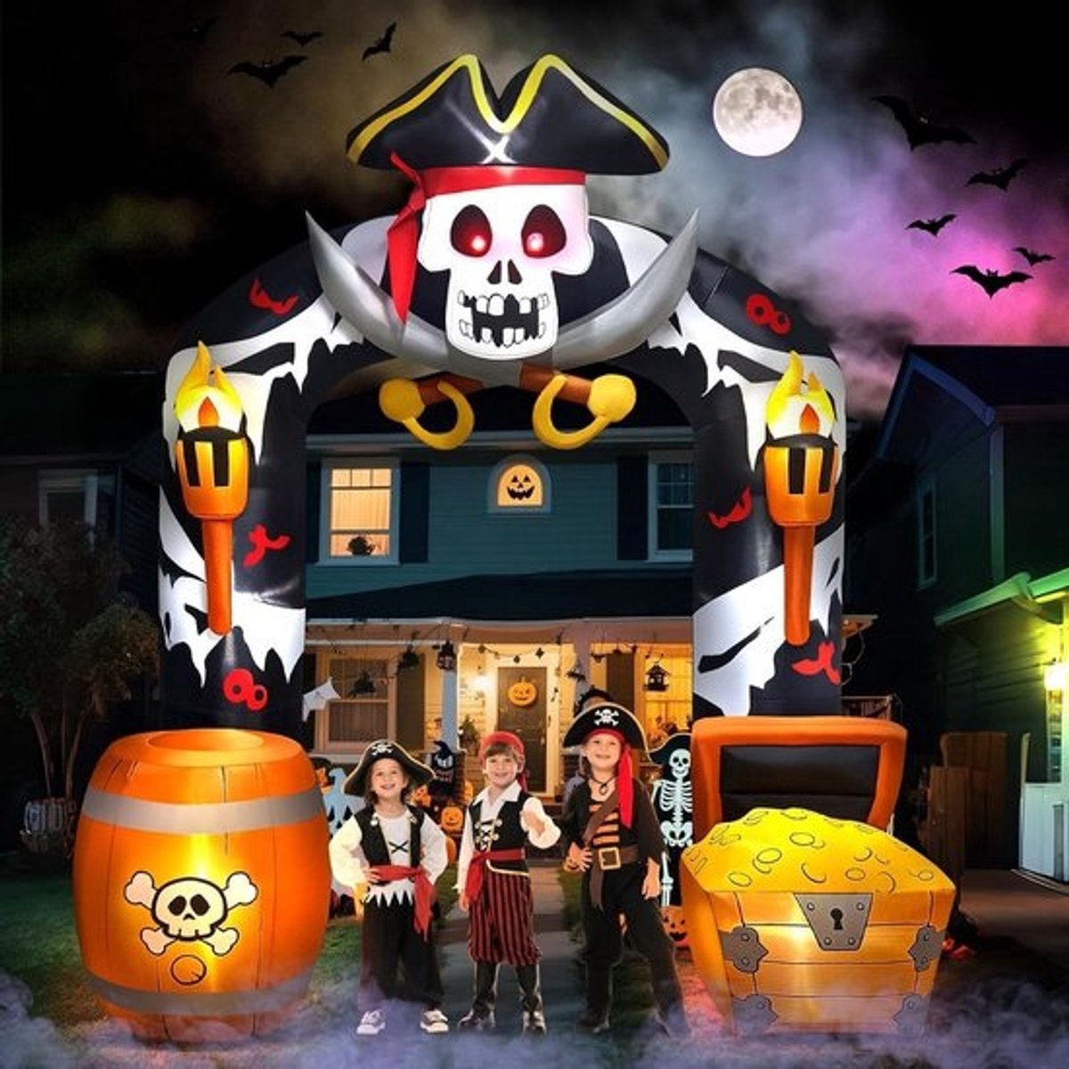 Extra Grote Opblaasbare Halloween Poort met Zeisende Figuur - Tuin Decoratie