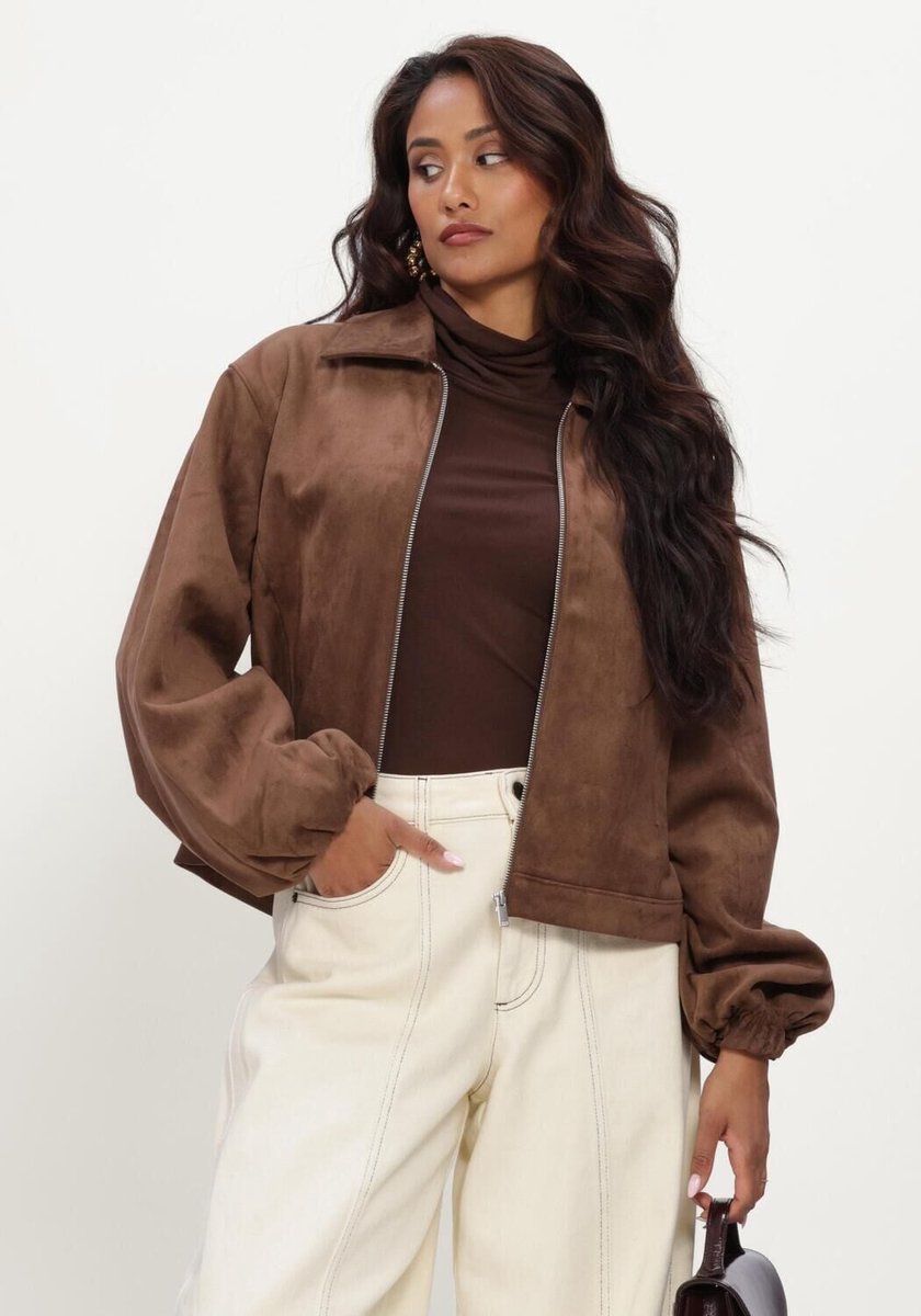 Object Objdenna L/s Short Jacket Noos Dames - Jas - Bruin - Maat 36