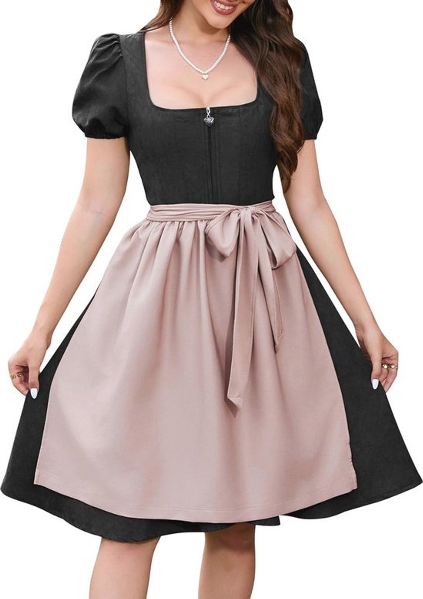 Traditionele midi dirndljurk voor dames van suède voor het Oktoberfest