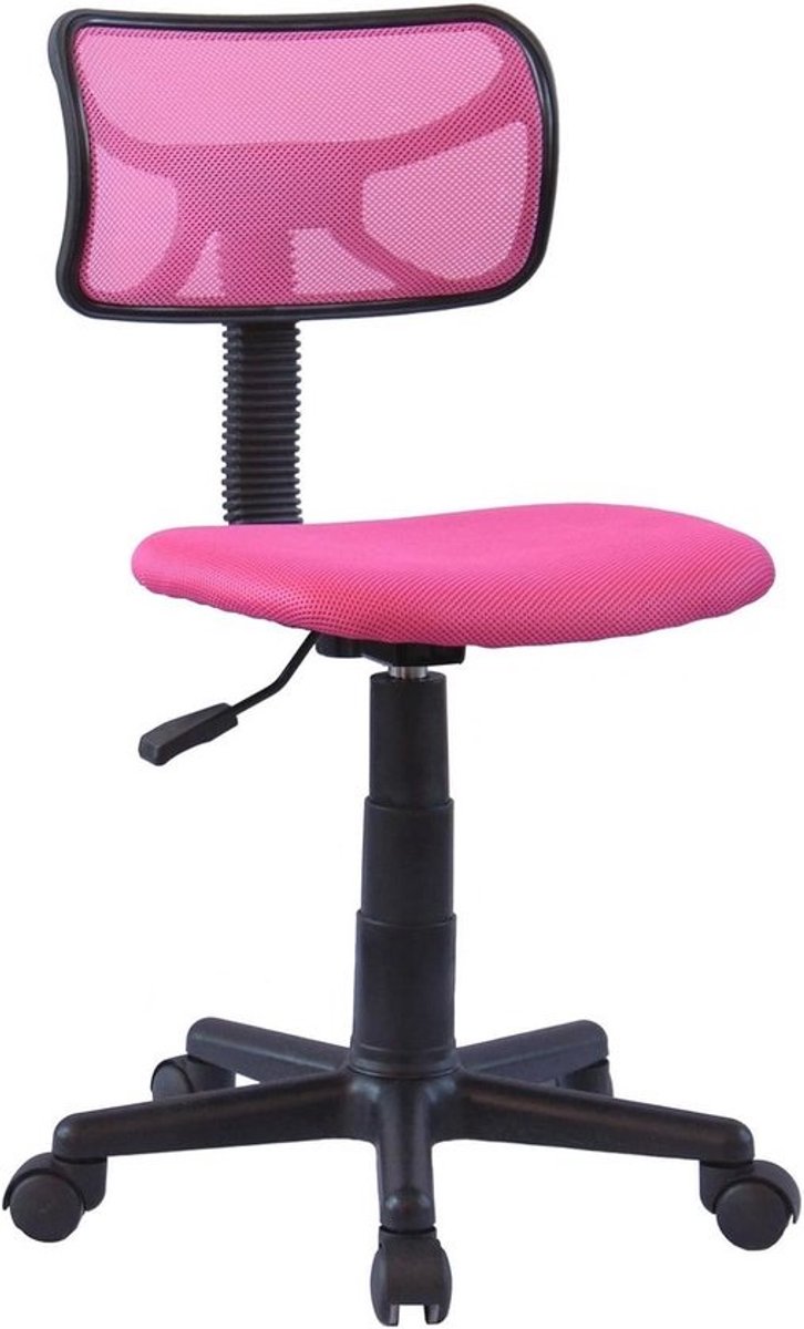Ergonomische Bureaustoel voor Kinderen - Roze, Verstelbaar, Draaistoel zonder Armleuningen