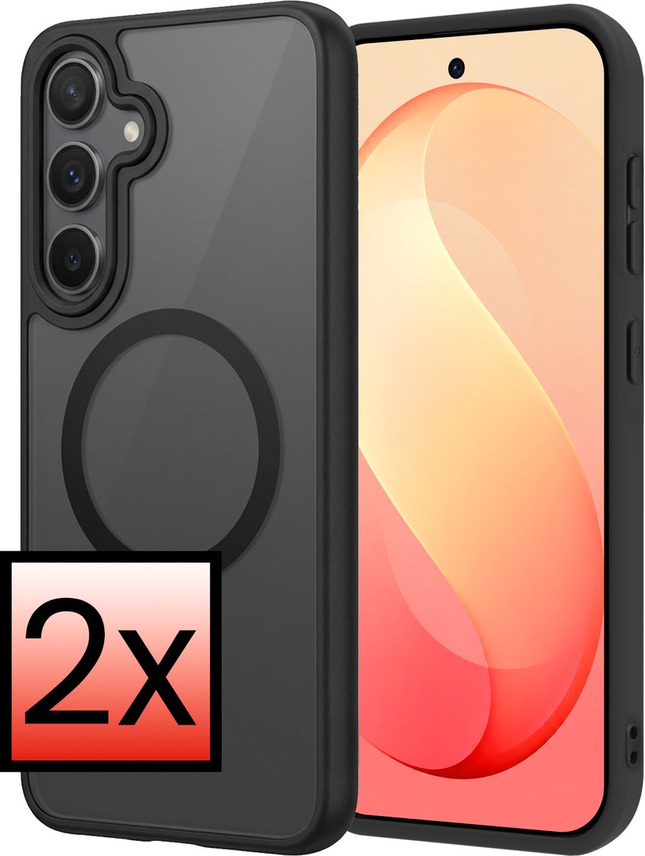 Hoesje - 2 Stuks - Geschikt voor Samsung Galaxy S26 FE - Magsafe Compatible - Sterk & Shockproof - Back Cover - Shock Proof Case - Telefoon Hoes - Zwart