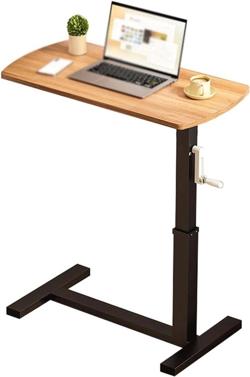 Bijzettafel Hefbaar - Nachtkastje Bureau - Werken Boven Bed - Verstelbare Hoogte - 40x39x71cm - Zwart