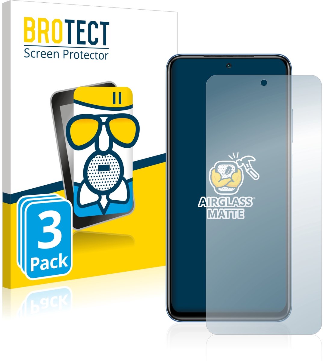 BROTECT - Screenprotector voor Xiaomi Poco M5s - Folie Beschermfolie Beschermglas matte 3 Stuks