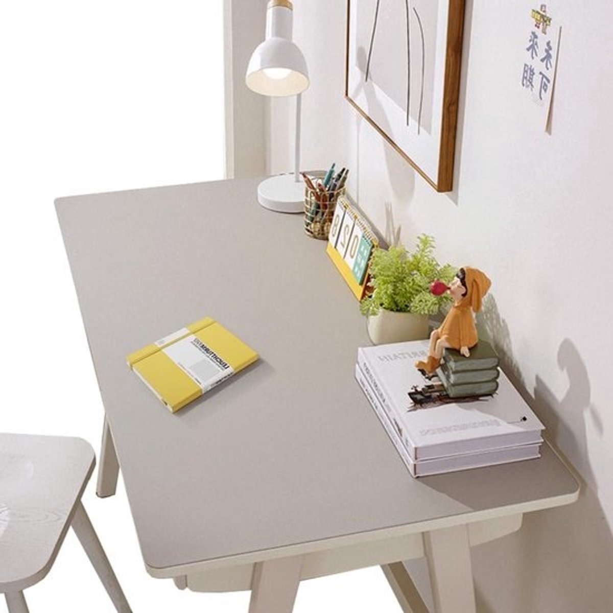 Bureauonderlegger PU - Tafelmat bureau - Bureau beschermen - Waterdicht en reinigbaar - 40 x 80 cm - Lichtgrijs