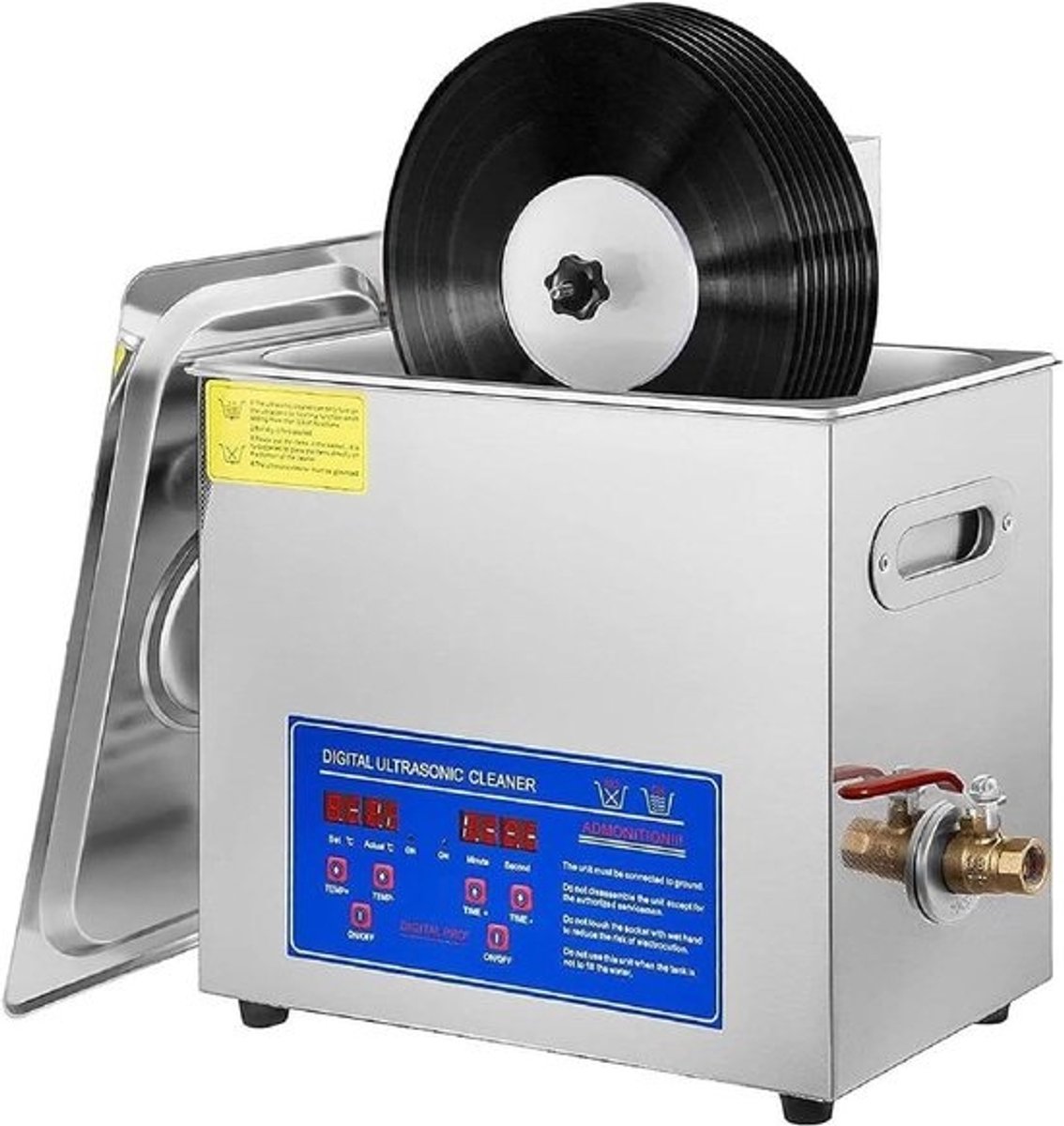 Vinyl Platenreiniger - Platenwasser Reinigingsmachine - Vinyl Verzamelen - Automatische Dubbelzijdige Reiniging - 6L Capaciteit - Zilver