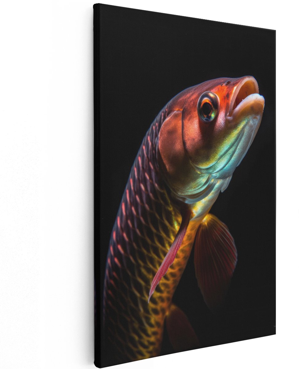 Artaza Canvas Schilderij Vis - 120x180 cm - Groot - Wanddecoratie Dieren - Muurdecoratie Aquarium - Decoratie Natuur - Schilderijen Op Canvas