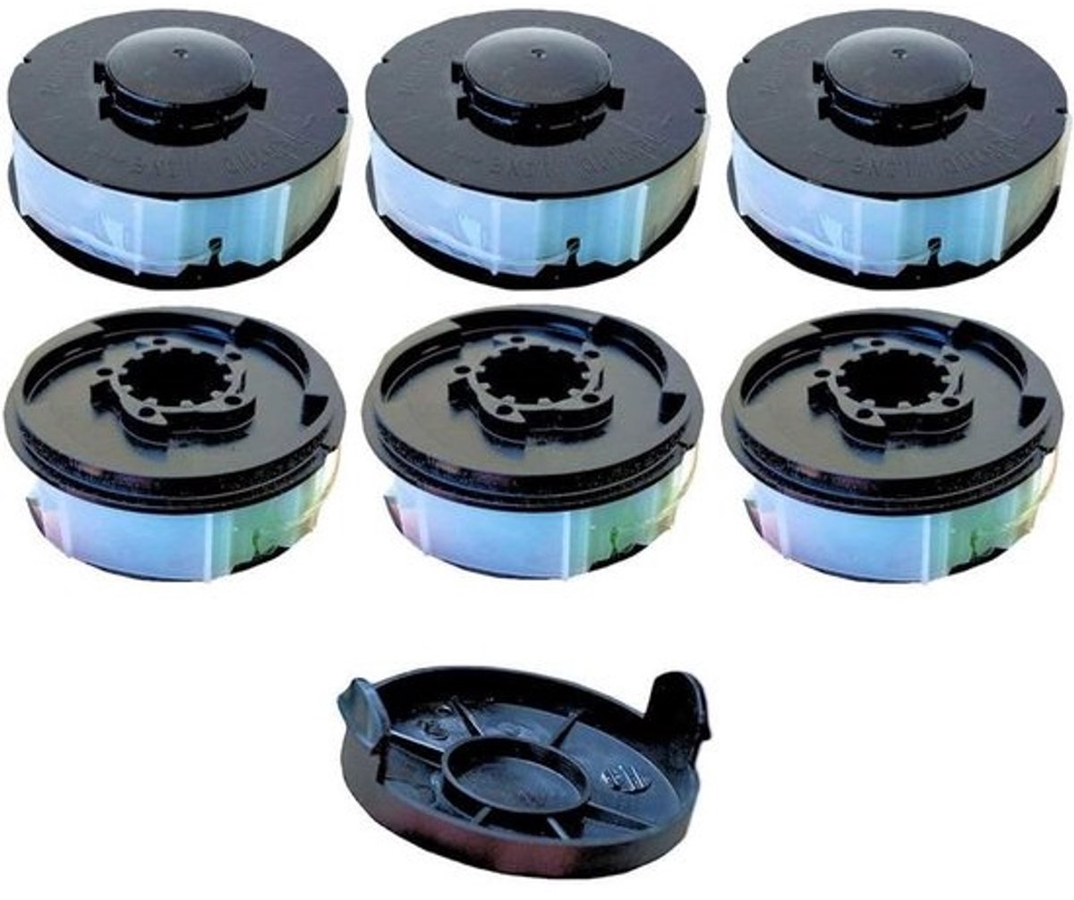 6x Universele Strimmer Spoelen Set inclusief Dop - Geschikt voor Elektrische Grastrimmer