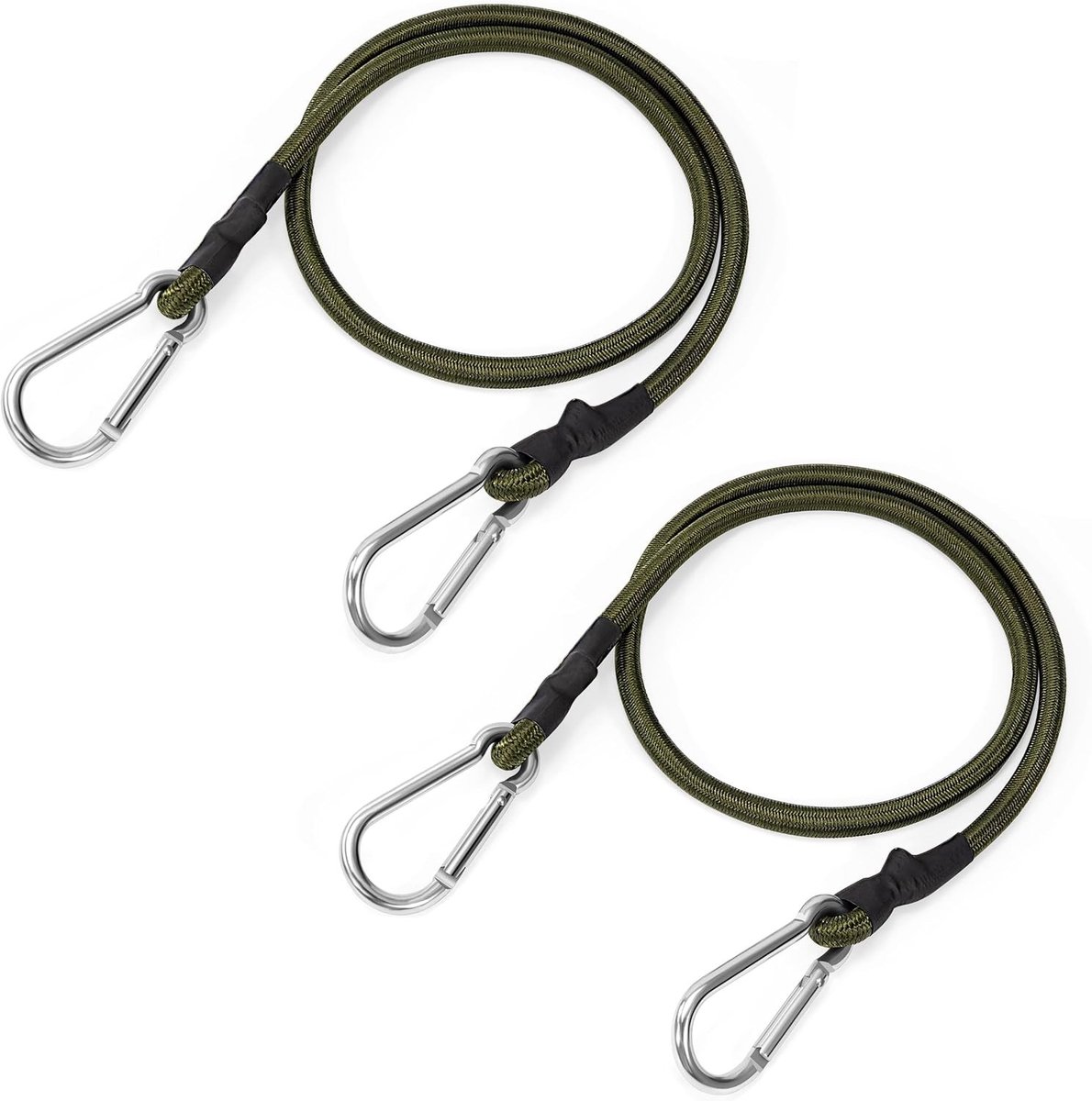 Bungee Touwen van 90 cm, Elastische Rubber Riemen voor Bagagebevestiging, Fietsen en Kamperen, Set van 2