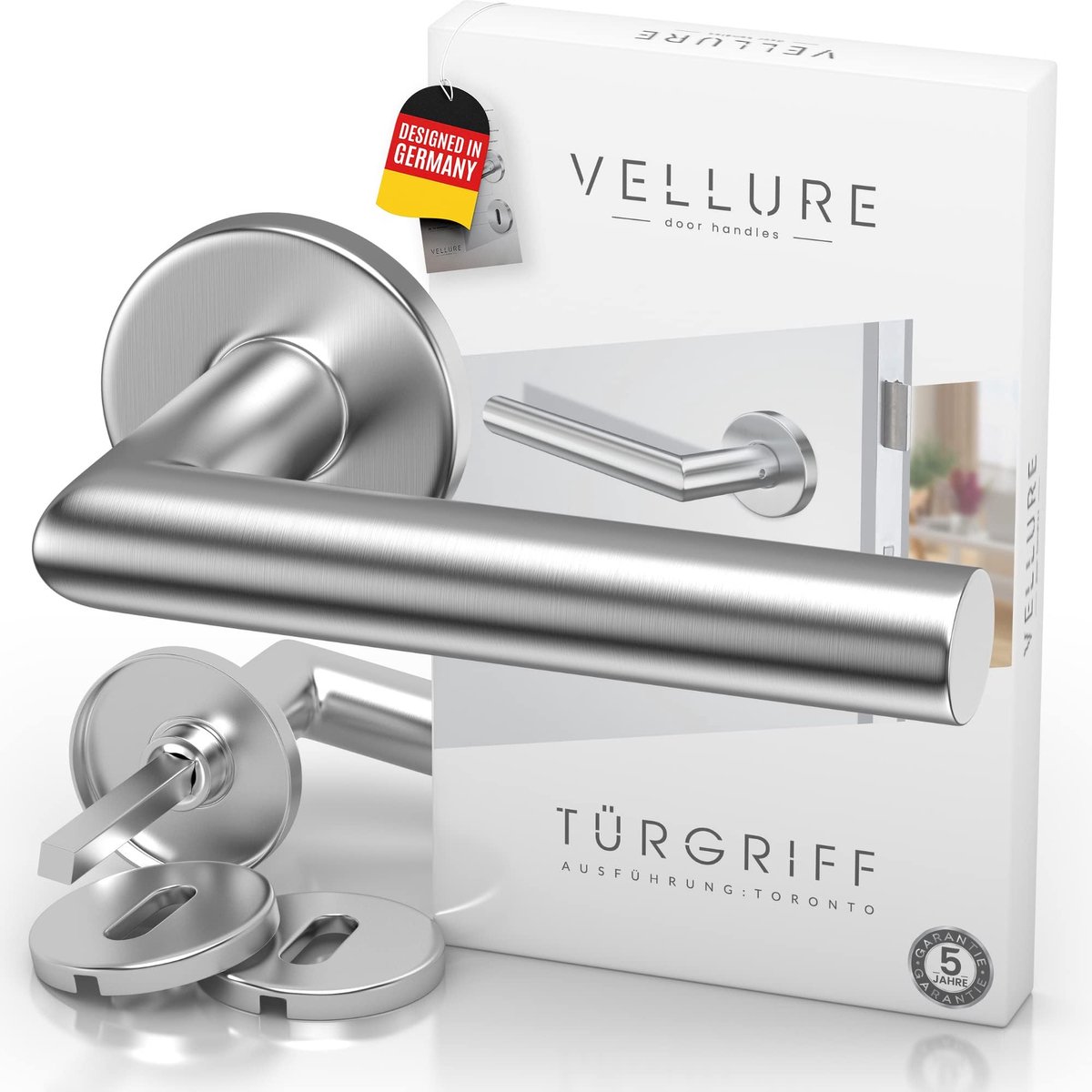 Vellure Deurgrepen binnendeuren roestvrij staal [set incl. boorsjabloon] – Premium krukgarnituur BB & deurklink mat – - ShopVlot