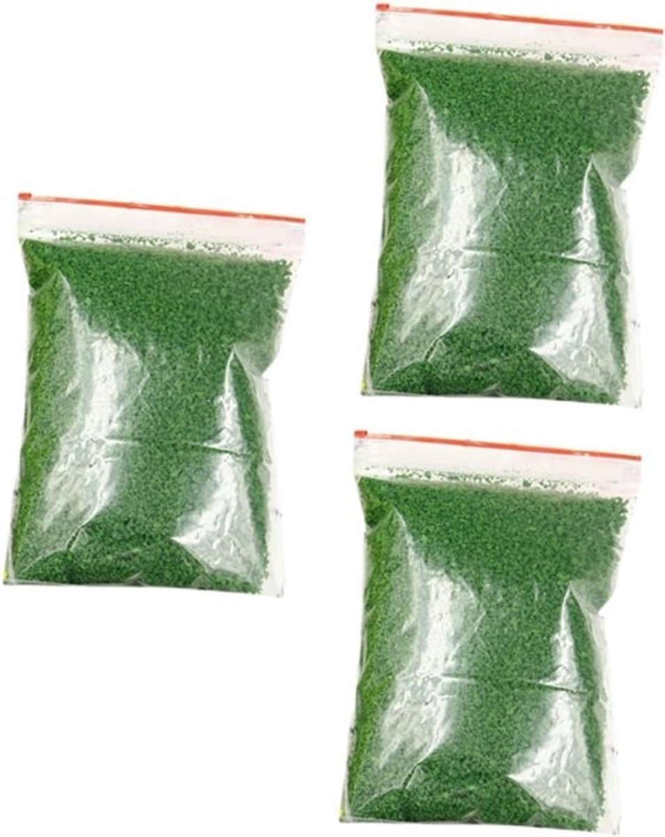 Kunstgras Pakket - Miniatuur Gras - Hobby Decoratie - Realistisch Uiterlijk - 3 Stuks - Groen