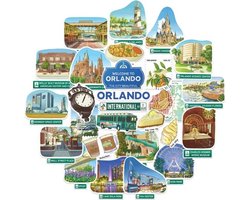 Reisstickers Orlando City Set Kofferstickers Bezienswaardigheden Florida