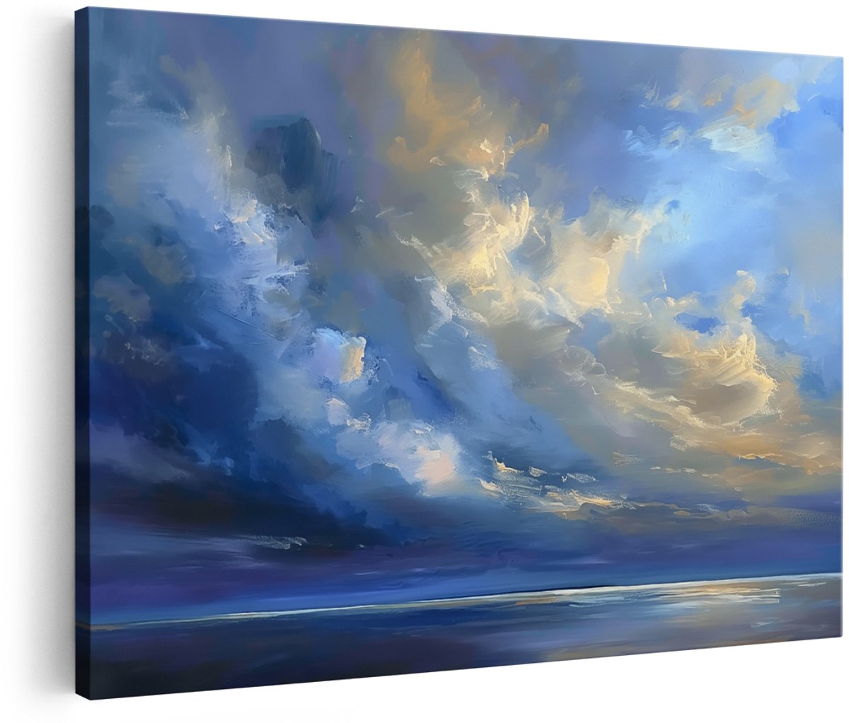 Artaza Canvas Schilderij Wolken boven de Oceaan - 180x120 cm - Groot - Wanddecoratie Woonkamer - Schilderijen - Muurdecoratie