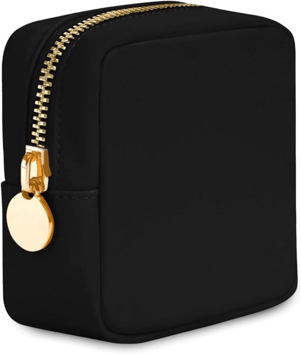 Grote Nylon Make-up Tas voor Dames - Reis Make-up Organizer en Toiletbag - Zwart