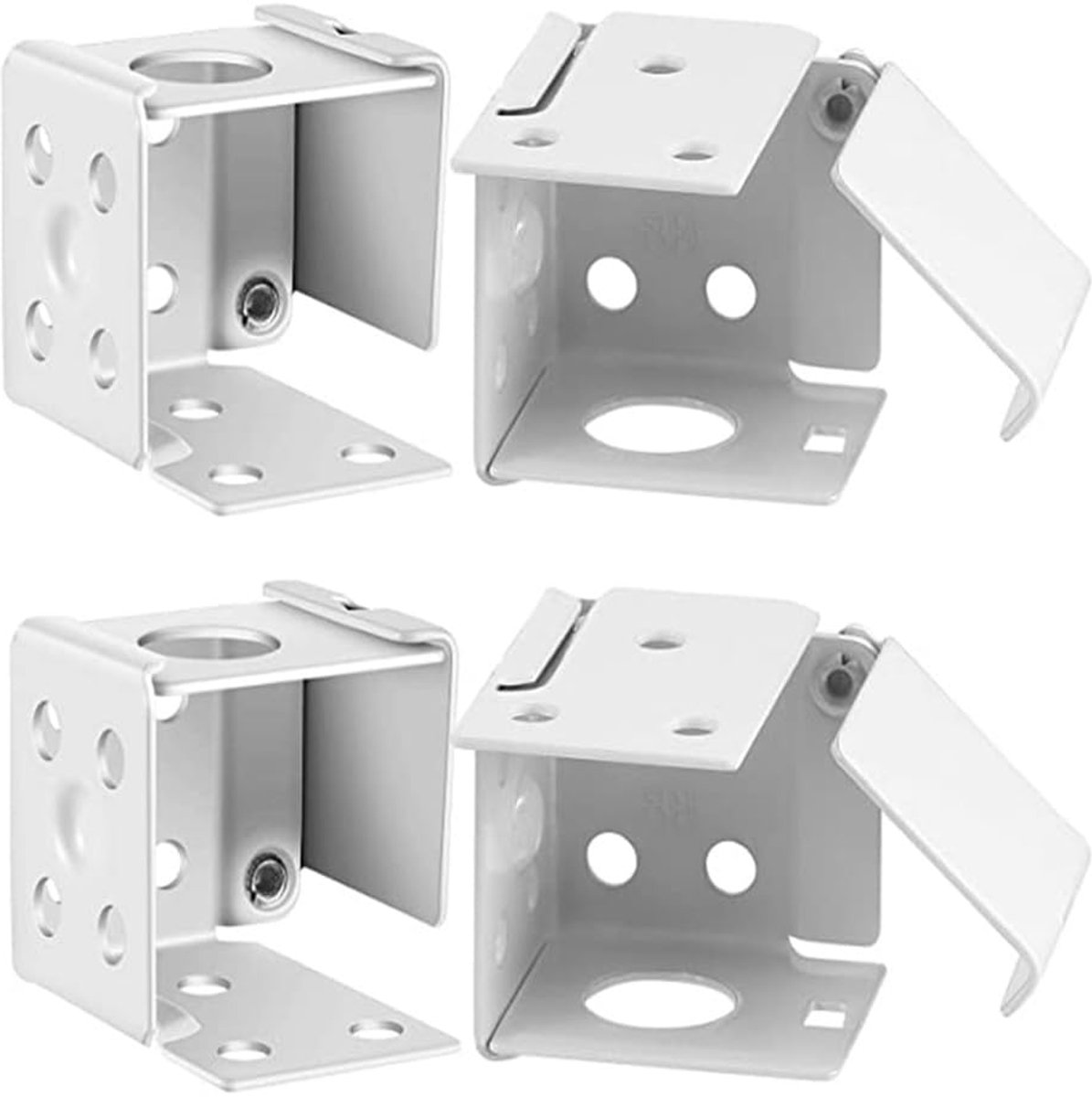 4 stuks jaloezie-fittingen, wit venster profiel doos montagebeugel vierkante headrail track end houder voor - ShopVlot