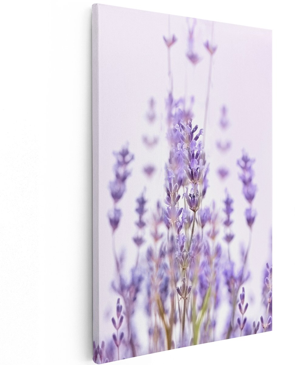 Artaza Canvas Schilderij Paarse Lavendel Bloemen - 120x180 cm - Groot - Wanddecoratie Woonkamer - Schilderijen - Muurdecoratie