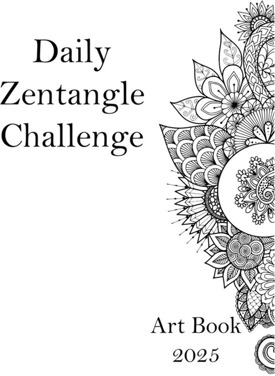 Dagelijkse Tekenuitdaging Art Journal 2025 - 100+ Voorgedrukte Zentangle Tegels