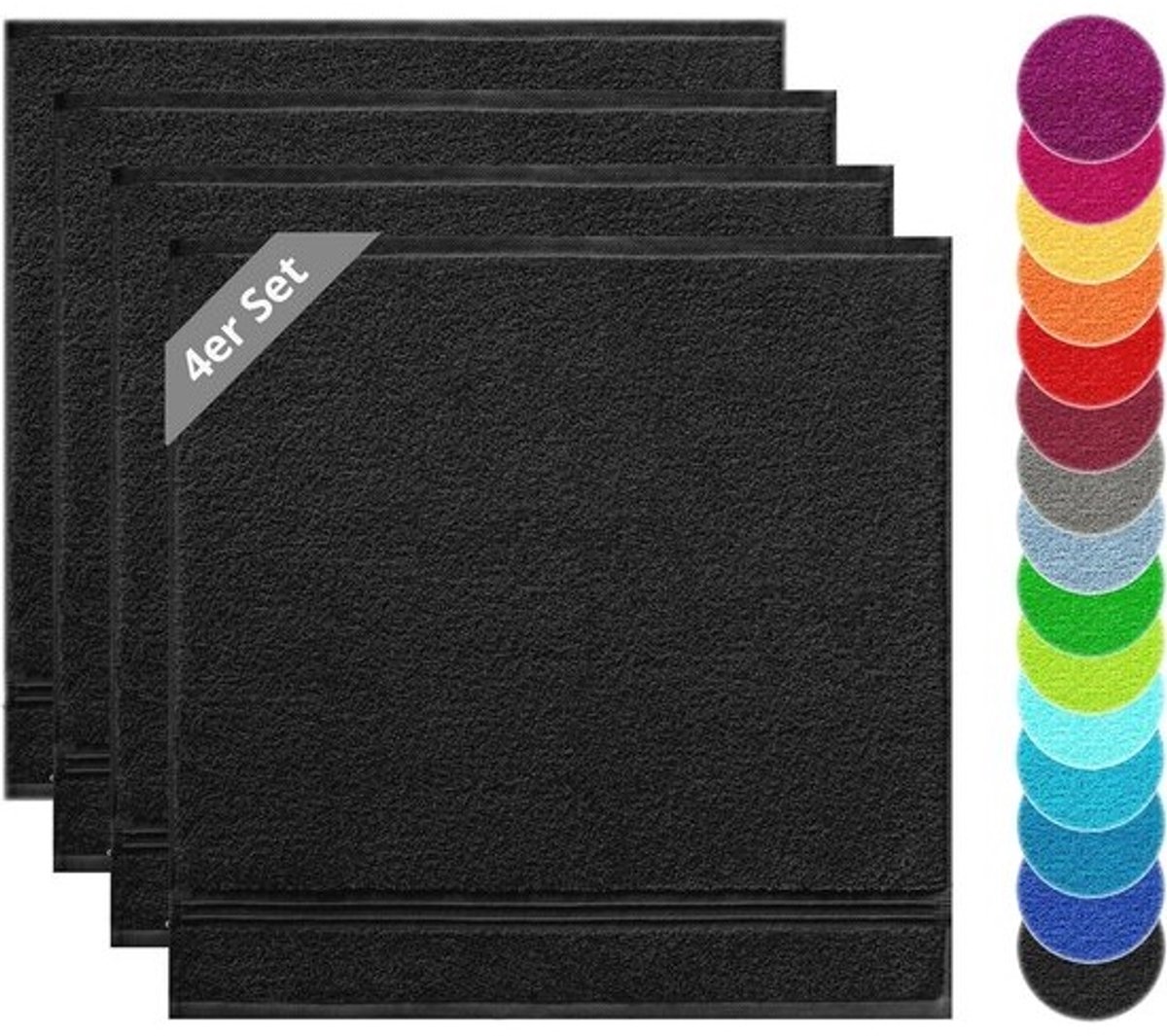 Set van 4 badstof keukendoeken - 100% katoen - theedoeken in trendy kleuren 50 x 50 cm