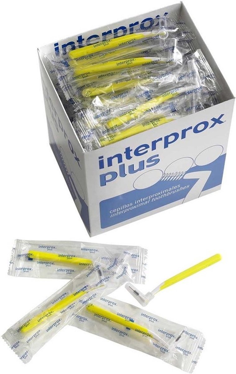 Interdentale Borstels Geel Mini, 100 stuks – Voor Tussen de Tanden, Bruggen en Implantaten
