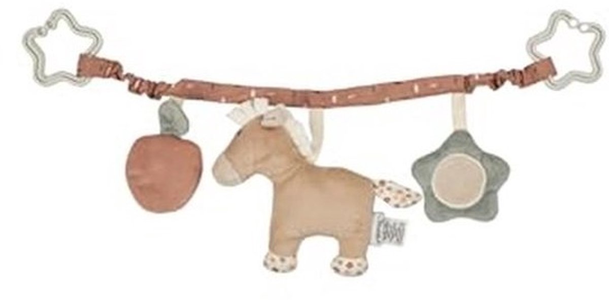 Kinderwagenketting Paard Sunny - Speelgoed met Knisperpapier en Rammelaar - Eenvoudig Bevestigbare Kinderwagenaccessoires