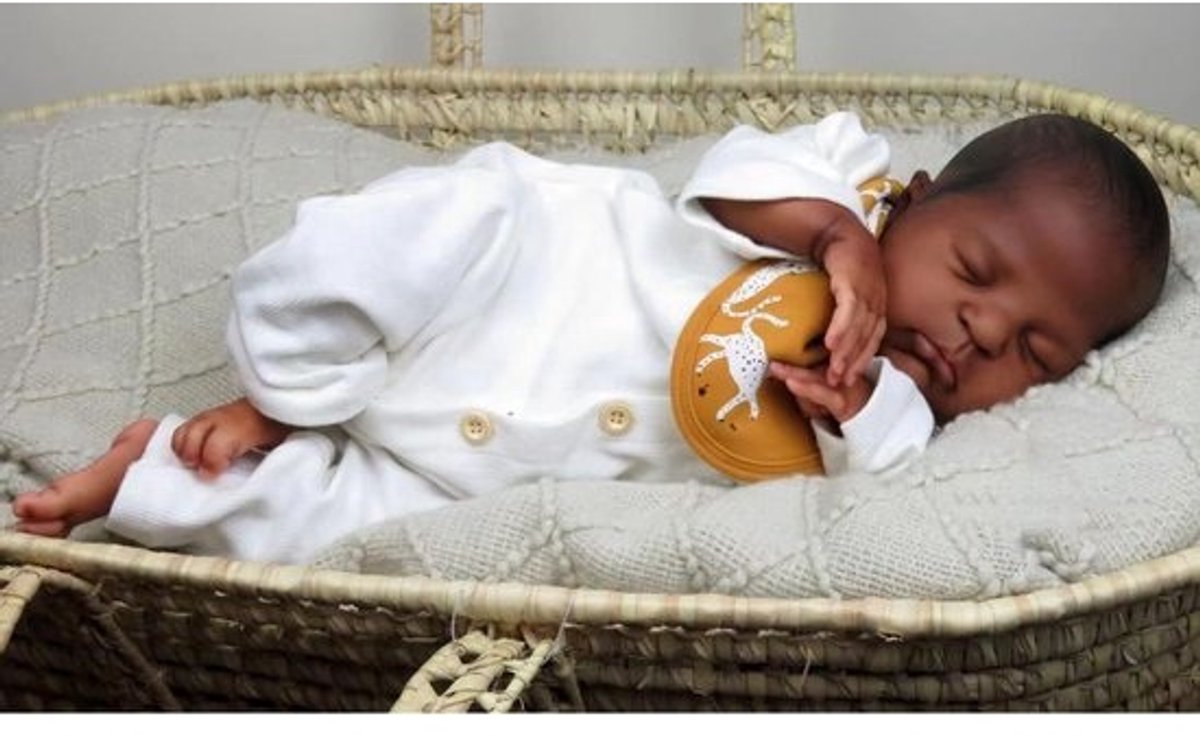 Realistische Zwarte Babypop Jongen 50 cm - Siliconen Rebornpop