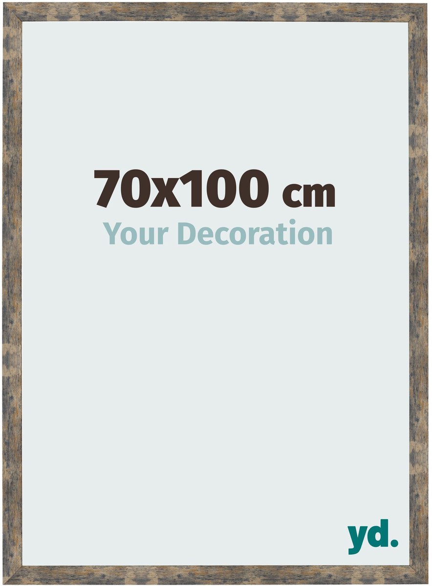 Your Decoration - Fotolijst 70x100 cm - MDF - Blauw Goud Gemeleerd - Bologna