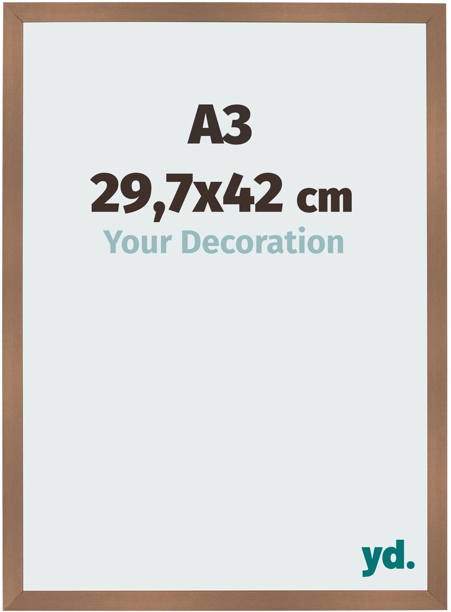 Your Decoration - Fotolijst A3 29,7x42 cm - MDF - Koper Decor - Bologna