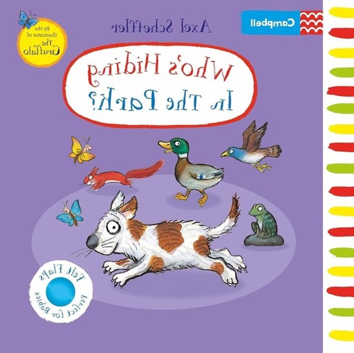 Wie Verstopt Zich in het Park? - Viltboek Dierengeluiden - Baby Ontdekken - Zachte Viltflappen - 18.5 cm - Gekleurd