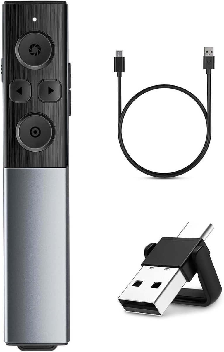 Draadloze Presentator Clicker met Oplaadbare Accu voor PowerPoint, USB Type C, Geschikt voor Mac en PC