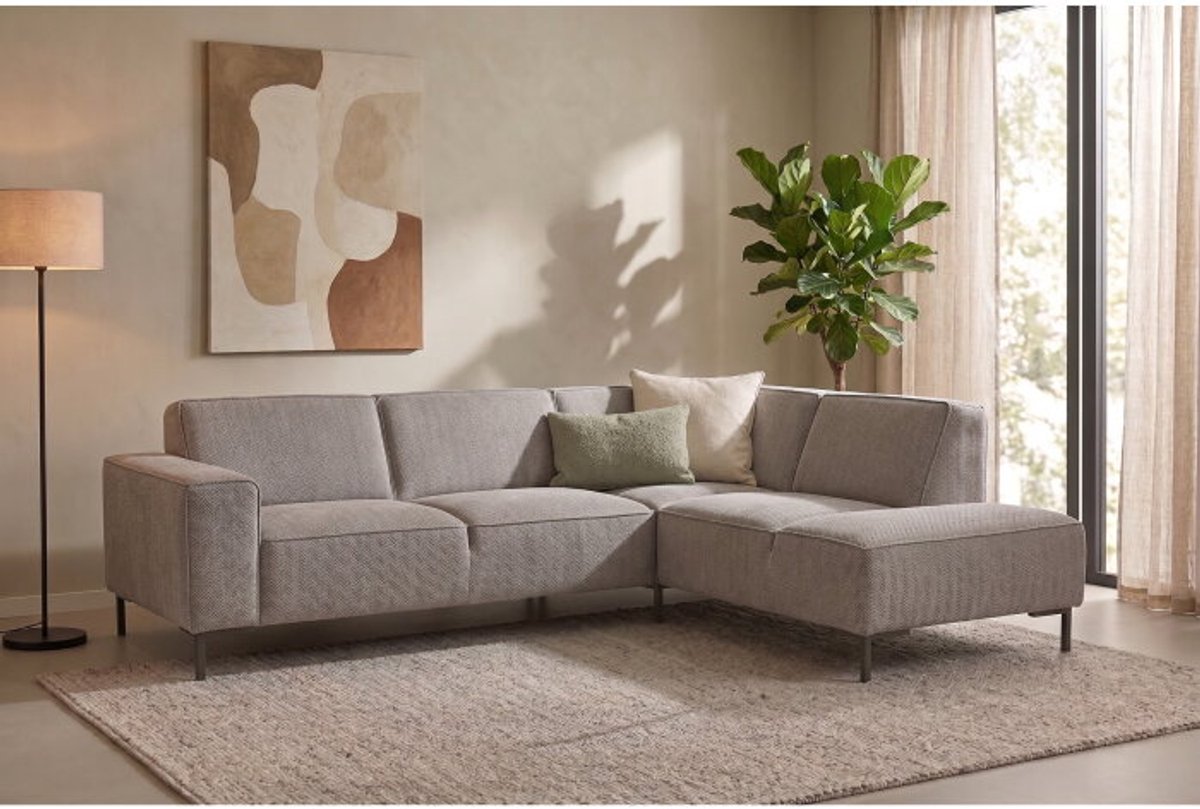Hoekbank Riva Beige - Glow 4 – Ottomane Rechts – 262x195 cm