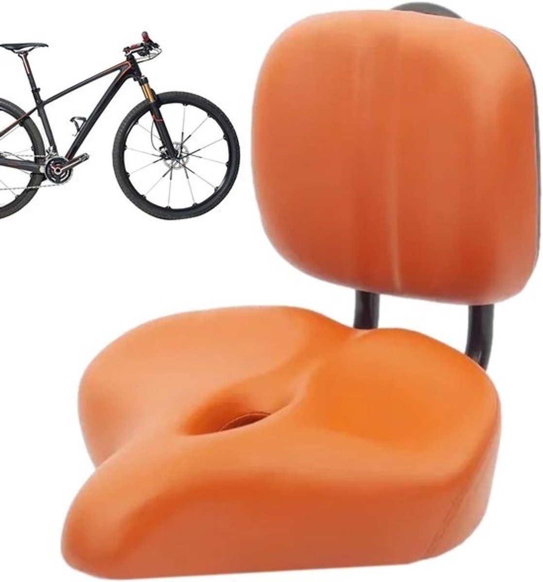 Fietsstoeltje met rugleuning - Kinderzitje fiets - Veilig fietsen met kind - Schokabsorberend traagschuim - Eenvoudige montage - Bruin