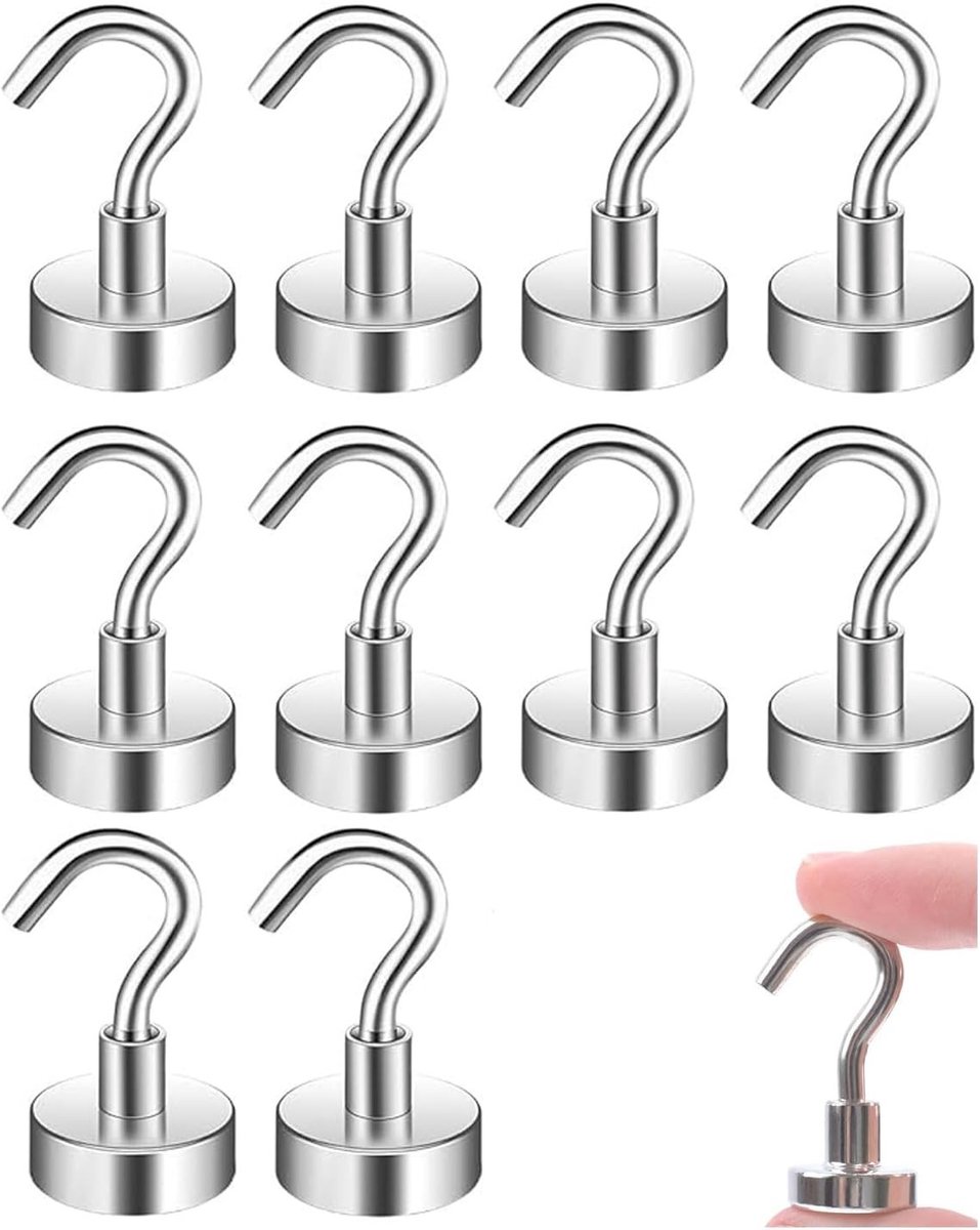 Set van 10 Sterke Magnetische Haken voor Keuken, Barbecue en Koelkast - Veelzijdige Oplossingen voor Metalen Deuren en Ruimtes