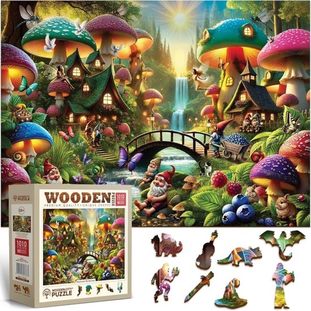 Houten Puzzel - Legpuzzel Volwassenen - Ontspanning Thuis - Unieke Vormen - 1000 Stukjes